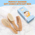 Set, (3 Set) Baby Hair Brush & Comb Organic Wooden Hairbrush Natural Goat Bristles for Newborns & Toddlers, Ideal