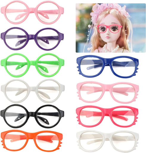 B Bangcool 10 Pairs Eyeglasses for 18 Inch Dolls, Fashion Dolls Reading