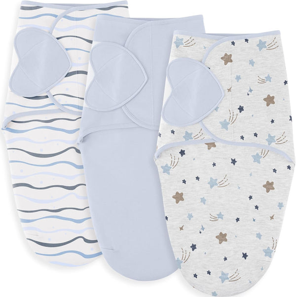Susurration Swaddle Sleep Sacks 3 Pack 100% Muslin Cotton Swaddle Blanket Small