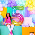 KatchOn Giant Rainbow 5 Balloon Number, 40 Inch, Number 5 Balloons for 5th Birthday Tie Dye Decorations