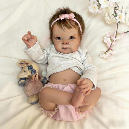 18 inch 3+ RXDOLL Cute Reborn Baby Dolls Silicone Full Body Girl Realistic Newborn Baby Girl Real Life Silicone Babies