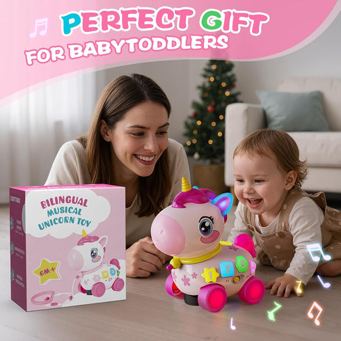 KAISASA 1 6-12-18 1st 1 7 8 9 10 12 Unicorn Toys for Year Old Girl Gifts, Musical Educational Baby Toy Month, Birthday