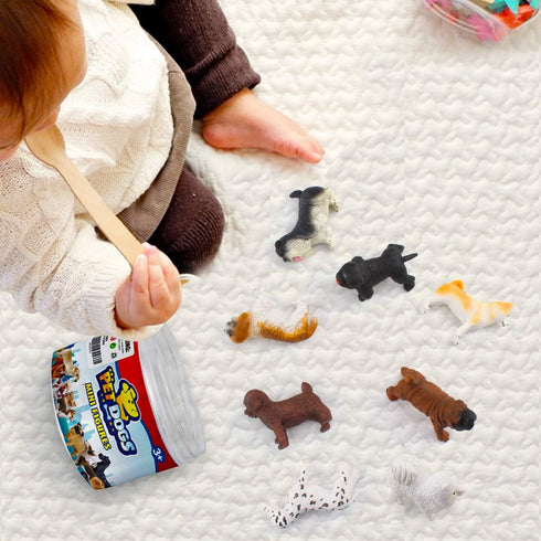 DINOBROS Dog Figurines Playset 8PCS Realistic Detailed Plastic Puppy Figures for Kids Cake Topper