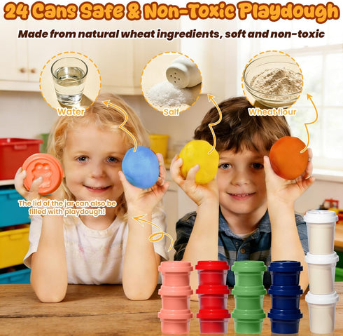 Merimon Sets, Set, Set, 3+ (4 1-51 Dinosaur Color Dough Includes Dino Dentist Play Tyrannosaurus Rex Jungle Dinosaur