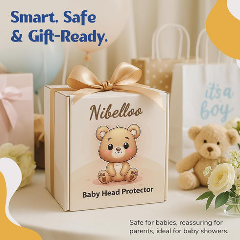 Nibelloo 12-36 Baby Head Protector for Crawling Walking, Infant Helmet with Foam Bumpers, Adjustable Baby Helmet