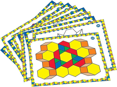 Learning Resources Pattern Block Design Cards - Color Recognition STEM Toy for Ages 4+