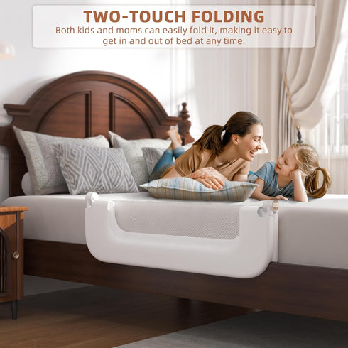 FigTime 32IN) Bed Rail for Toddlers, Baby Bed Rail Guard for Kids, Toddler Bed Rails with Reinforced Anchor Fit, Height