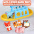 1 5 Set 3 4 5 6 Oriate Bath Toys for Kid, Boat and Silicone Animal Finger Puppets, Sensory Learning Toy in The Bathtub