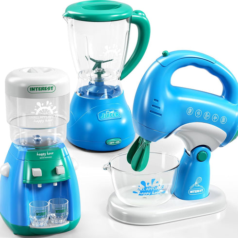 Set 1-3 3-5 3-8 Toy Kitchen Accessories, Kitchen Appliances Play Cooking Toys for Kids Ages with Blender, Mixers, Water