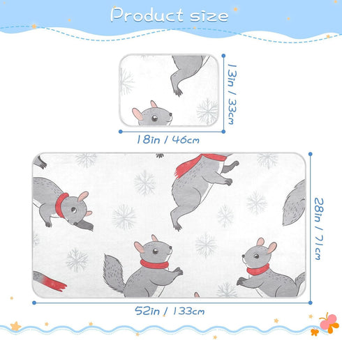 HXshaoye 28" 52"Breathable Cooling Baby Mattress x Crib Bumper Pads for Baby&Toddler Snowflake Patterns Cartoon Gray