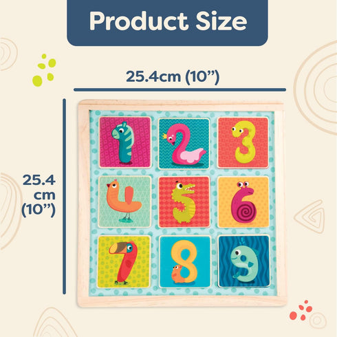 B. toys Puzzle Pals, Magnetic Wooden Puzzles, Alphabet & Number Double-Sided Puzzles, Educational Toys for Kids 3+