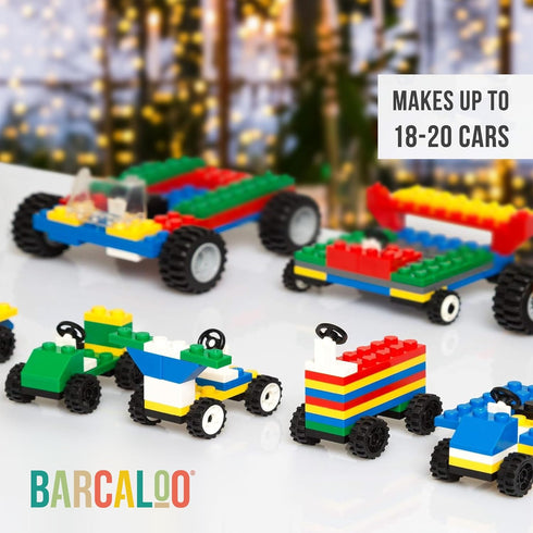 Barcaloo 400 Piece Wheels and Axles Set, Building Bricks Car Parts Kit