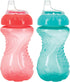 Nuby Easy Grip Cup, 10 Ounce, No-Spill, 2-Pack, Colors May Vary