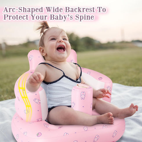 3 Summer Inflatable Baby Chair, Inflatable Baby Seat for Babies Months and Up, Blow Up Chair with Built in Air Pump