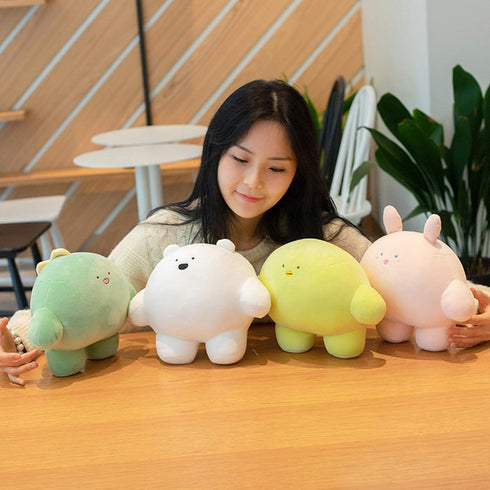 REFAHB 9" Soft Plush Rabbit Toy, Cylindrical Body Pillow for Kids, Cute Stuffed Animal