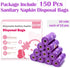 150Pcs Luxiv Sanitary Napkin Disposal Bags, Pink Disposable Sanitary Bag Personal Care Disposal for Tampons Trash Bag
