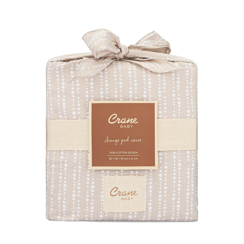 100% 16" 32", Crane Baby Changing Pad Cover, Cotton Sateen Exterior Change Pad Cover, Neutral Dot, x Fitted Changing