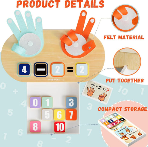 TOP BRIGHT Kids Math Manipulatives – Learning Toys for Toddlers Age 2-4 – Math Game Number Blocks Montessori Toys