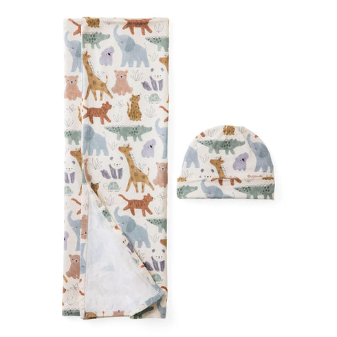 Little Sleepies Swaddle & Beanie Set, Viscose from Bamboo Baby Swaddle Blanket