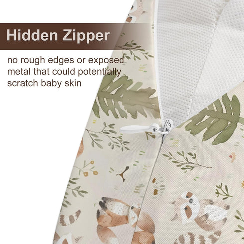 KuphiL10C Cartoon Forest Bear Hedgehog Raccoon Animal Pattern Nursing Pillow Cover, Unisex Removable Breastfeeding