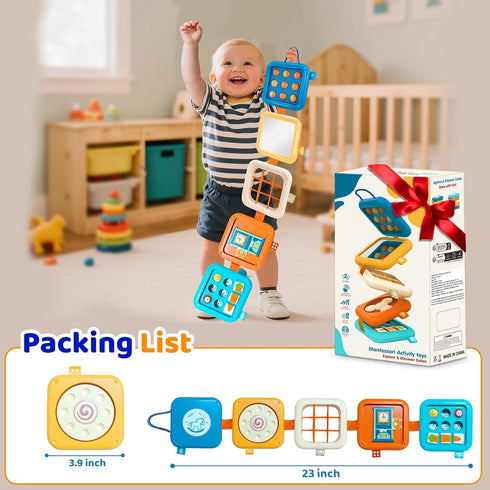 Toylfort 1 6-12 1-3 Montessori Busy Board for Year Old, Airplane Toys for Babies Months, Sensory Fine Motor Skills