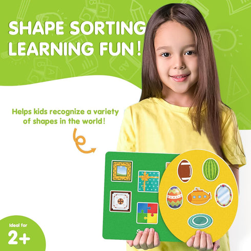 Set 8 48 EAMAY Shape Sorter Toy for Toddler, Shape Puzzles and Matching Games with Sorting Mats and Everyday Objects