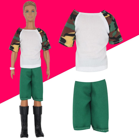 32Pcs Doll Clothes and Accessories - 12 Inch Boy Dolls, 20 Different Wear Clothes, 4 Pairs of Shoes, Glasses, Earphones