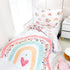 Sets Set 4 Set Toddler Bedding for Girls, Rainbow Toddler Crib Bedding Piece Pink Floral Toddler Comforter Includes