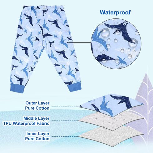 2 Packs MOEMOE BABY Waterproof Diaper Pants for Potty Training Nighttime Diaper Short for Toddler Boys and Girls