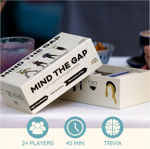 Mind The Gap Just The Questions, Expansion Pack with 1000 New Questions for All Generations + 50 New Challenge Cards