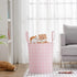 TECHMILLY Large Storage Basket for Girls and Boys, Collapsible Laundry Hamper with Long Handles for Kids Room