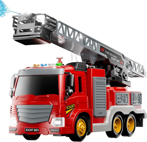 3 4 5 6 7 8 Playset 5-8, Toyset, 3+ JUKUDAHU Fire Truck Toy for Kids Years Old - Fire Trucks with Rotating Ladder
