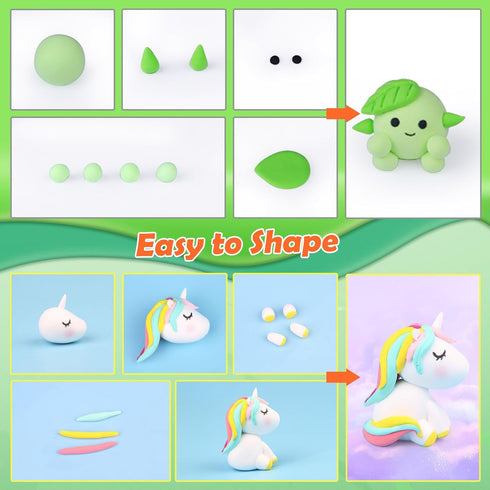 120 ESSENSON Air Dry Clay Colors, Modeling Clay for Kids, DIY Molding Magic Clay, Gift for Kids