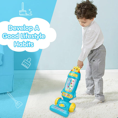 FS Kids Vacuum Cleaner Toy for Toddlers with Lights & Sounds, Pretend Play Housekeeping Toys for Ages 2-4