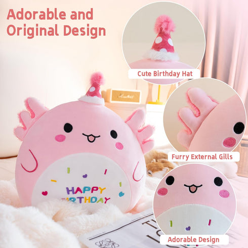 Adorable Axolotl Plush Stuffed Animals, Soft 8 Inch Birthday Gift, Axolotl Plushies Pillow Decor for Kids Boys Girls
