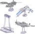 Display Stand for Lego 75301 X-Wing Starfighter, 75348 75346 75347 TIE Bomber, Plastic Transparent Angled Display Stand