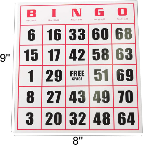 Yuanhe Jumbo Bingo Game Cards - 50 Pack Easy Read Bingo Set for Kids Party, School, Family Gathering