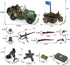 WW2 Pack 282 Set 6 Feleph Military Vehicles Weapons Pieces US Army Building Block Toy WWII Car Tricycle Gear Helmets