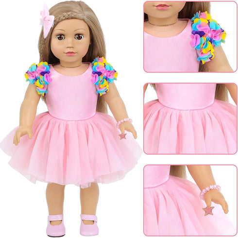 BDDOLL 18 Inch Playset American Doll Clothes and Accessories Makeup Including Fashion Skirt, Bag, Eye Shadow Plate