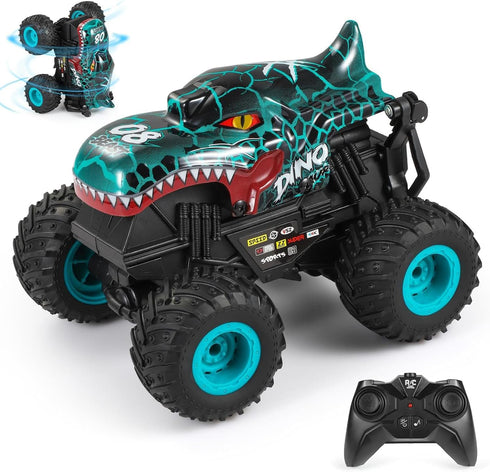 DYODYORC Remote Control Car, 2.4Ghz All Terrain Dinosaur Monster Truck Toys, RC