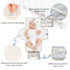 WELLDAY Cute Bears Portable Diaper Changing Pad - Waterproof Foldable Baby Diaper Changing Pad with Built-in Pillow