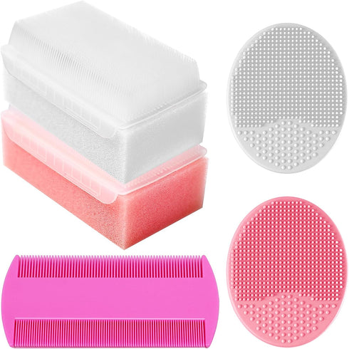 Cradle Cap Brush for Babies, Baby Bath Essentials with Silicone Scrubber Bath