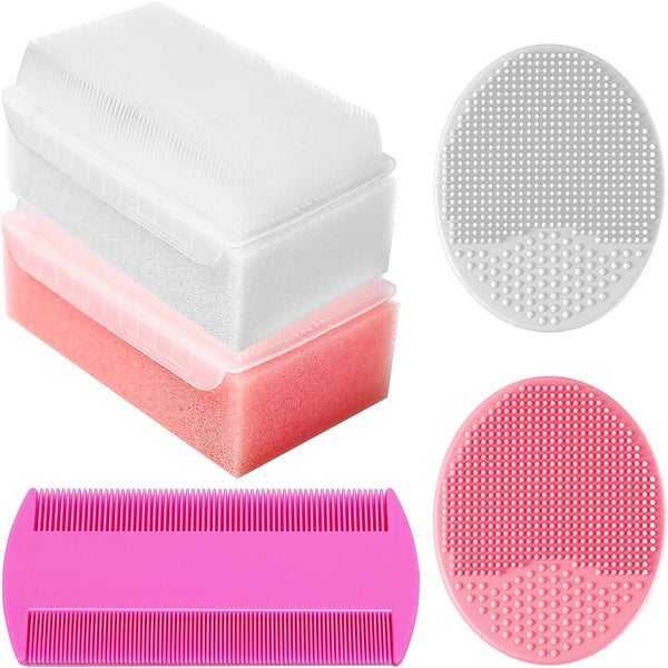 Cradle Cap Brush for Babies, Baby Bath Essentials with Silicone Scrubber Bath