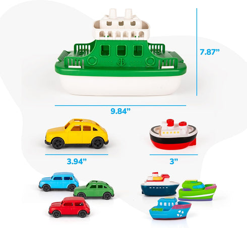9 4 4 ArtCreativity Ferry Boat Bath Toy for Toddlers - Pcs - Baby Bathtub Floating Water Toy with Mini Cars, Squirter