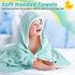 Chumia 6 Pack Baby Bath Towel, Coral Fleece Soft Absorbent Newborn Hooded Towel 30 x 30 Inch for Babies