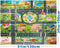 Plastic Toy Rug, Self Cleaning Oil Free Cloth,Washable for Floor Or Table,Kids Carpet PVC City Life,Educational Road