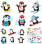 PAIVSUN 24Pcs Christmas Craft Kits, DIY Penguin Stickers Cutouts Ornaments Kit, Make Your