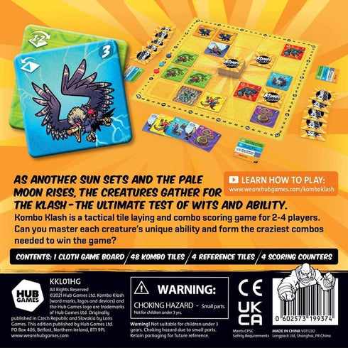 Kombo Klash Board Game | Strategy Tile-Laying Game for Kids and Adults | 2 to 4 Players, Ages 10 and Up