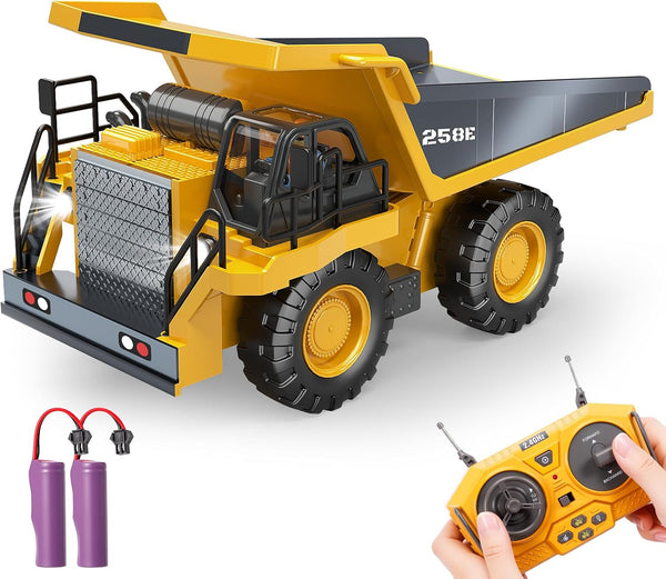 BEWEAI RC Dump Truck Toy for Boys, Remote Control Play Truck Construction Vehicles,
