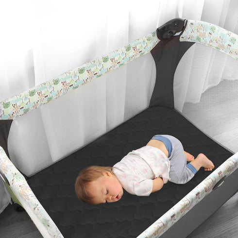 2 Pack Pack Pack 39" 27" and Play Mattress Protector Sheets Fitted Waterproof Playard Mattress Pad Cover, Compatible
